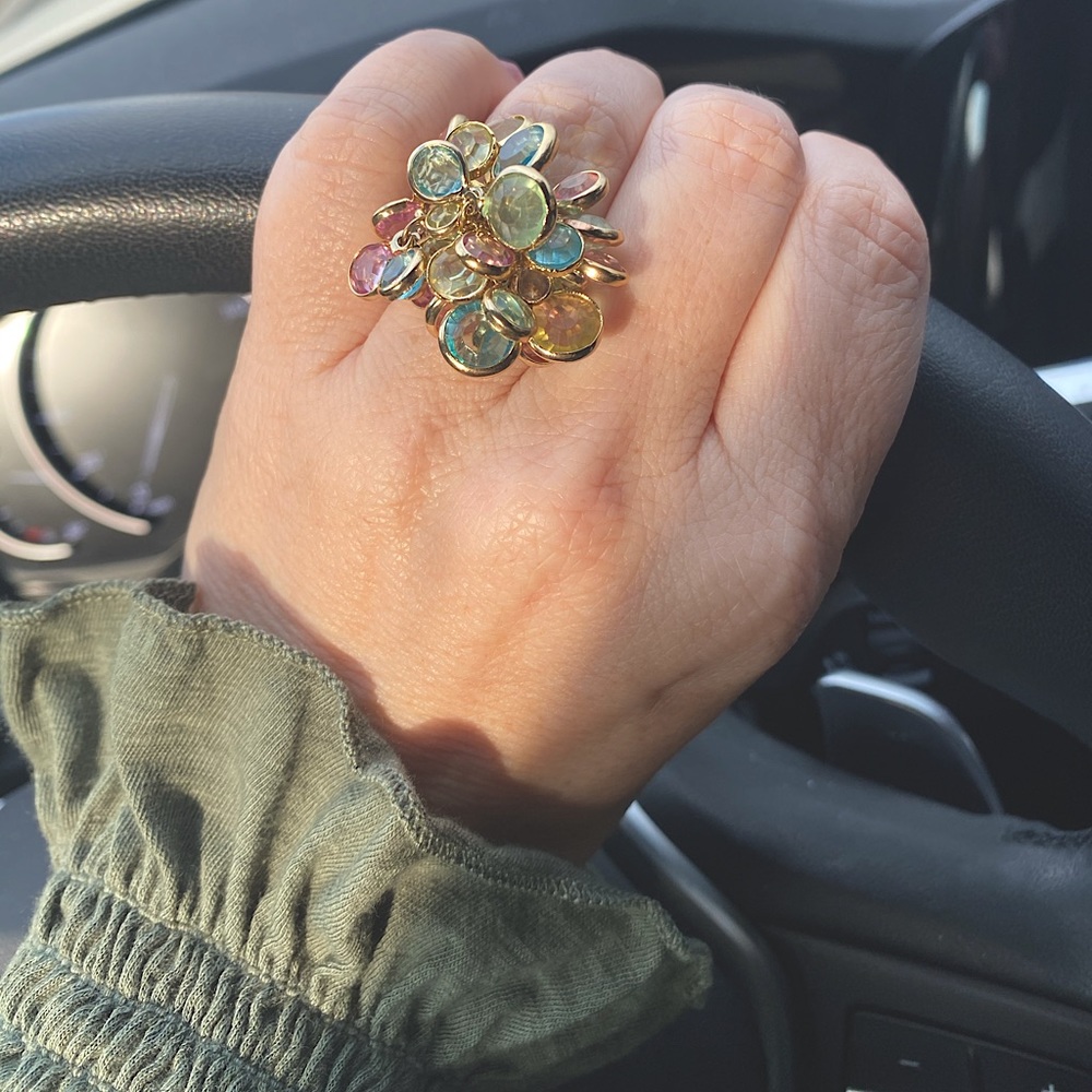 Colorful Statement Ring with dangles 🥰